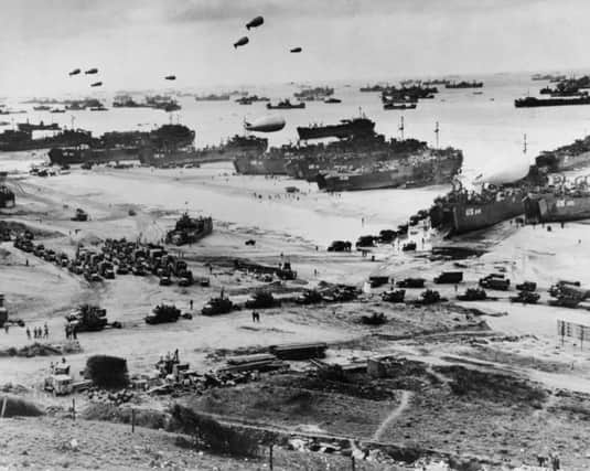 Omaha beach on D-Day