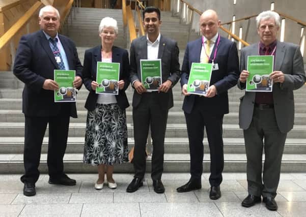 From left: joint vice-chair Councillor Gordon Edgar, secretary Marjorie McCreadie, transpor tminister Humza Yousif, MP Calum Kerr and joint vice-chair Councillor Denis Male ( Dumfries and Galloway Council).