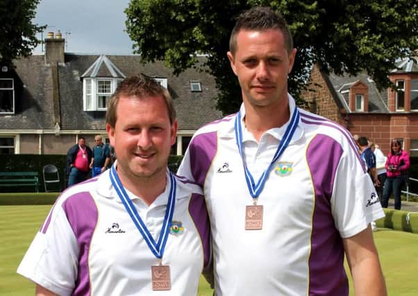 Gordon BC Pair Callum Donaldson (left) and Craig Martin made the semi-final stages of the 2016 National Bowling Championships at Ayr.