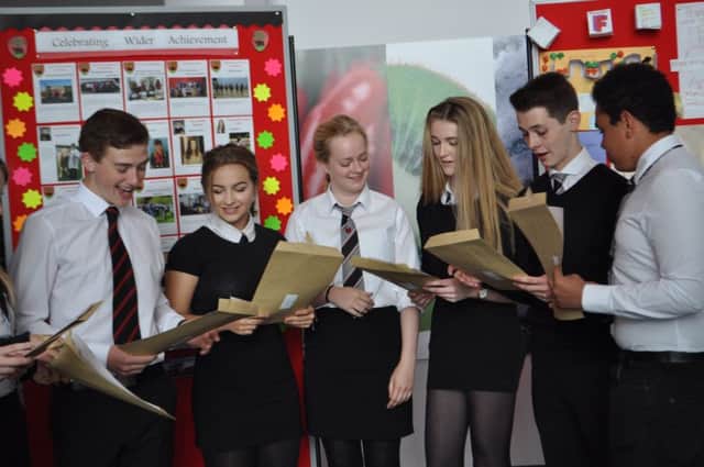 Berwickshire High School pupils collect their exam results