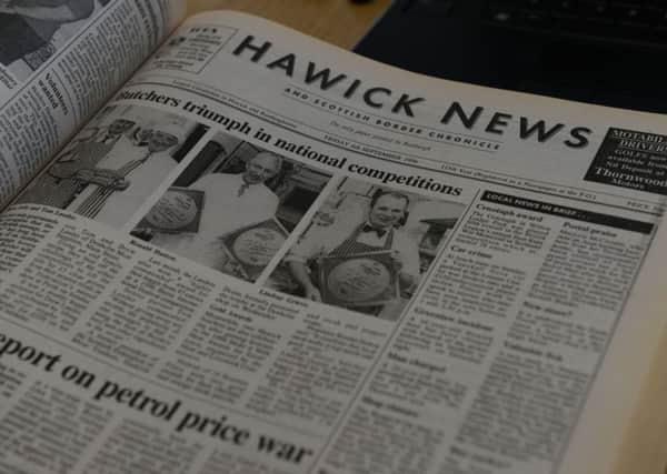 Front page of the Hawick News, Friday 6th September 1996