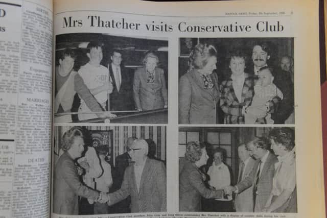 Pictures in the Hawick News ar Prime Minister Margaret Thatcher visits the town