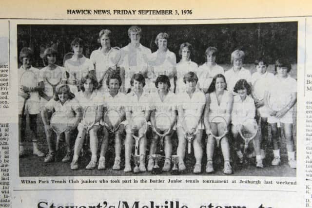 Wilton Park tennis juniors in the Hawick News in 1976