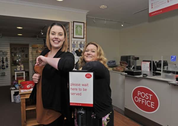 Jo Blyth and Leanne Main at the new Selkirk Post Office in the premisis of Liberty Star Trading in Market Place.