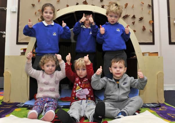 Children enjoy the new facilities at Kirkhope Nursery.