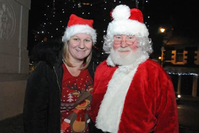 Caroline Penman with Santa in Selkirk.