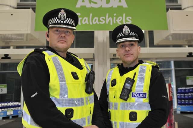 L-r, Chief Inspector Andy McLean and Superintendent Jim Royan in Asda, Galashiels ahead of the festive campaign.