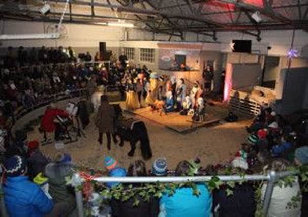 The mart in Newtown St Boswells resounded with the peal of childrens voices when Borders Clic Sargent cancer charity put on a nativity play  featuring live animals and performed by pupils of St Marys School, Melrose