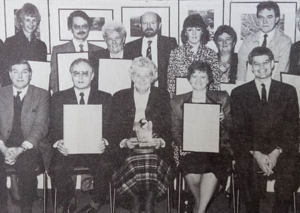 Winning line up: Award winners in the 1991'best eating place' competition pictured with SBTB chairwoman councillor Ella Phaup.