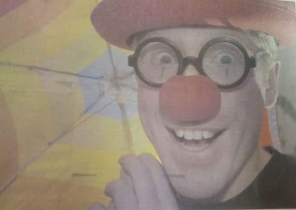 Congo the clown, aka Max Marshall from Peebles performed at Scottish Borders Council in 2007.