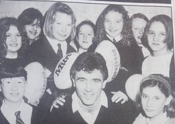Graham Marshall and pupils in January 1992.