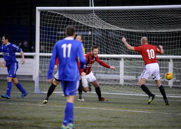 Gala Fairydean Rovers, in red, recently enjoyed a 5-1 win over Hawick Royal Albert (picture by Alwyn Johnston)