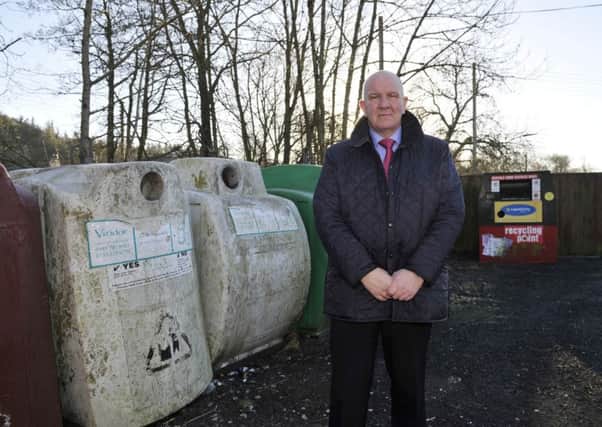 Councillor Watson McAteer is hoping to see Bonchester Bridge's recycling bins moved back to their old home soon.