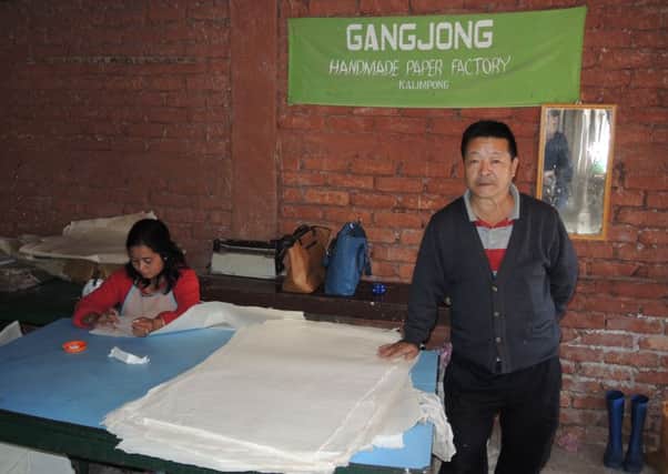 The a traditional hand-made paper factory in Kalimpong.
