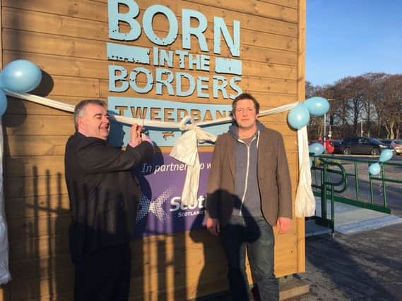David Parker officially opened the new customer hub at Tweedbank station at 10am on Monday, January 23. He was joined by Born in the Borders owner John Henderson.
