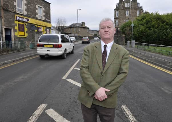 Hawick and Hermitage councillor Davie Paterson on the A7 opposite Havelock Street in Hawick.