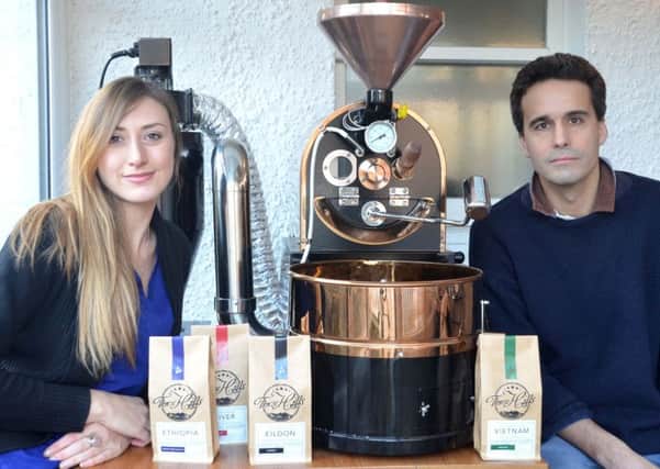 Jessica Jerecevich and Richard Keeling, co founders of the Three Hills Coffee Company.