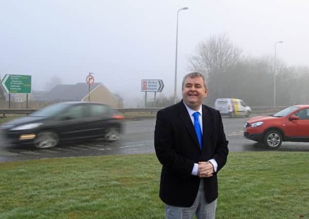 Council leader David Parker at the junction outside the Borders General Hospital.