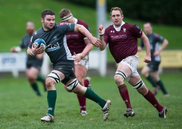 Stuart Graham in action for injury-hit Hawick (picture by John Devlin)