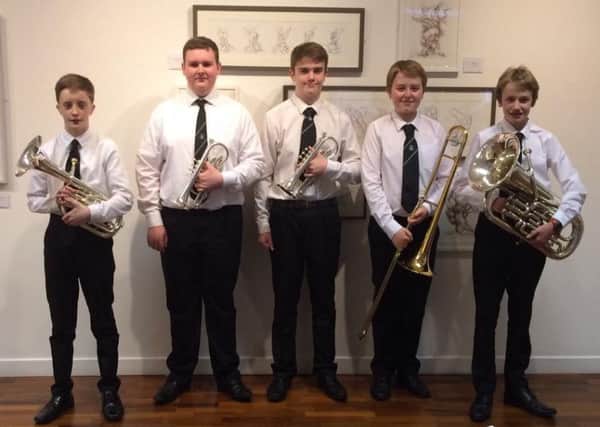A group of young players from St Ronans Silver Band in Innerleithen have become Scottish champions.
They were taking part in the Scottish Youth Solo and Ensemble Championships at the Howden Centre in Livingston last Saturday.
In the intermediate ensembles, St Ronans was represented by Callum Robb, Callum Anderson, Ally Norman, Andrew Wilson and Thomas Brydon who collected a gold award and first place overall.