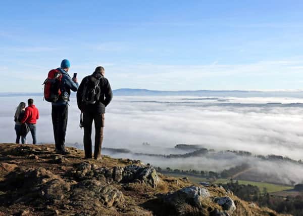 This was taken from the summit of Eildon Mid Hill on a glorious day when a sea of fog extended from the Eildons to the Cheviot Hills