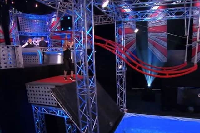 Kelso's Ali Hay in the semi final of Ninja Warrior UK.