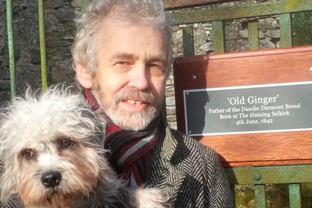 Paul Keevil outside the kennels at The Haining where there is a plaque for Old Ginger.