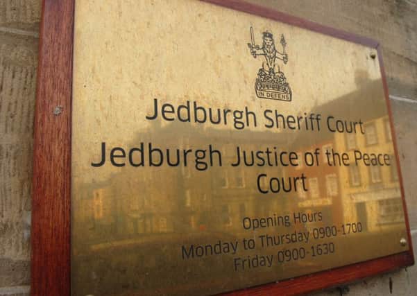Jedburgh Sheriff Court sign.