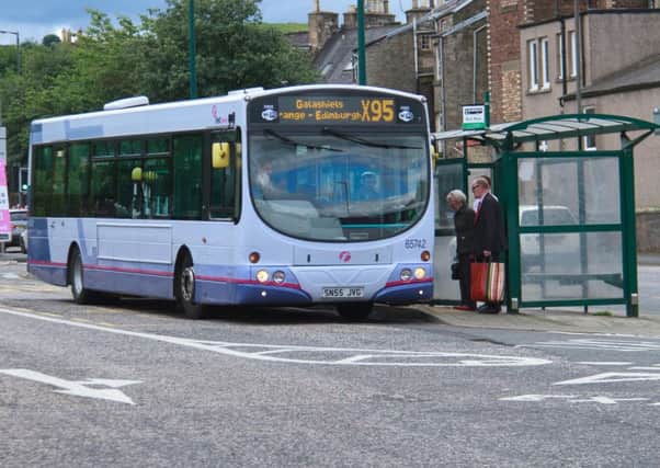 An X95 bus in Hawick.