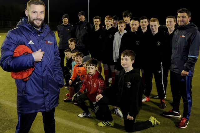 Kevin Thomson training kids and youth team from Bo'ness Utd Community Football Club. Pictures: Michael Gillen