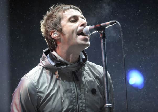 Liam Gallagher performing with Beady eye at Scotland's T in the Park festival in 2013.