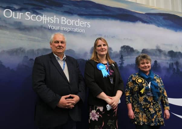 Gordon Edgar, Michelle Ballantyne and Elaine Thornton-Nicol - Selkirkshire councillors