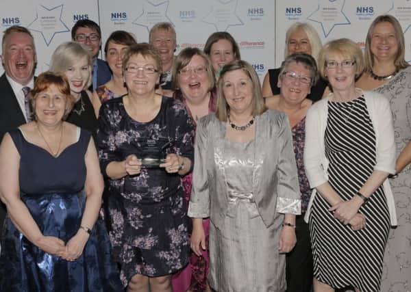 The behind the scenes, non-clinical award winners were the catering team at NHS Borders. They are pictured here with, back row far right, Kaye Niven, Five Star Taxis, the award's sponsor.
