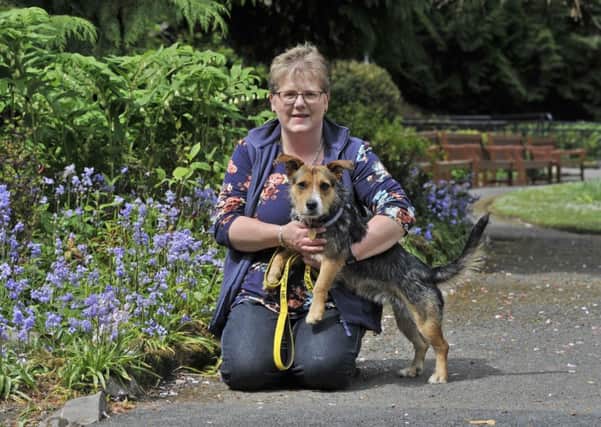 Lorraine Wilson with Coco the dog from Borders Pet Rescue in Wilton Lodge Park ahead of the family day in June.