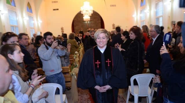 Pastor Rola Sleiman is ordained as the first female minister in the Arab Christian world