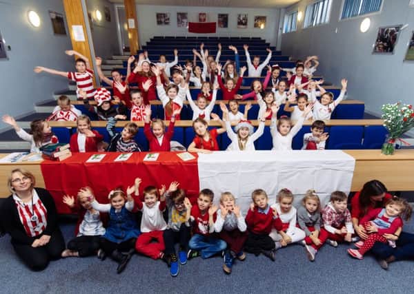 Children at Hawick's Saturday Polish school.