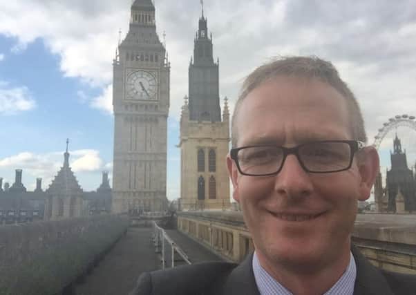 John Lamont on his first day at Westminster,