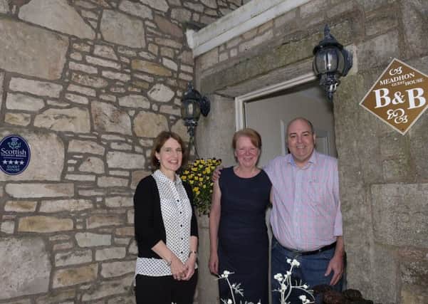 eadhon House owners Pernille and Thomas Wanning with, left, VisitScotland industry relationship manager HÃ©lÃ¨ne Sinclair.