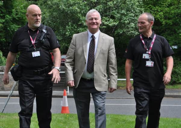 Hawick and Hermitage councillor Davie Paterson, centre, with 3GS dog-fouling and littering enforcement officers Tony Garrick, left, and Paul Marenghi at the launch of the pilot scheme, now at an end, last year.