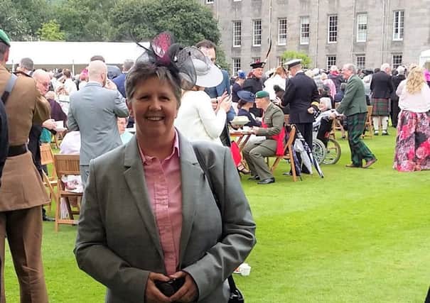 Borders Carers Centre chairwoman Linda Jackson attends the Queen's Garden Party at Holyrood Palace.