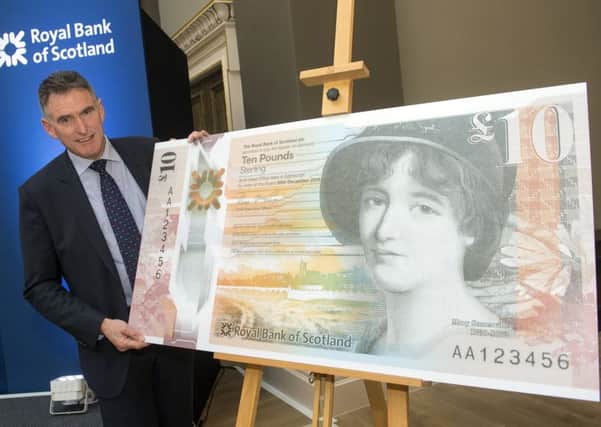 Royal bank of Scotland chief executive Ross McEwan with its new Â£10 note.