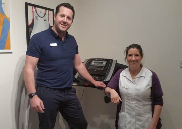 Anne Stewart and her husband Daniel Broadhead who have opened a new podiatry and performance clinic in Channel St, Galashiels.