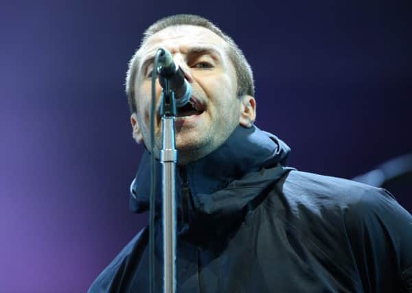Liam Gallagher performing at Leeds Festival.