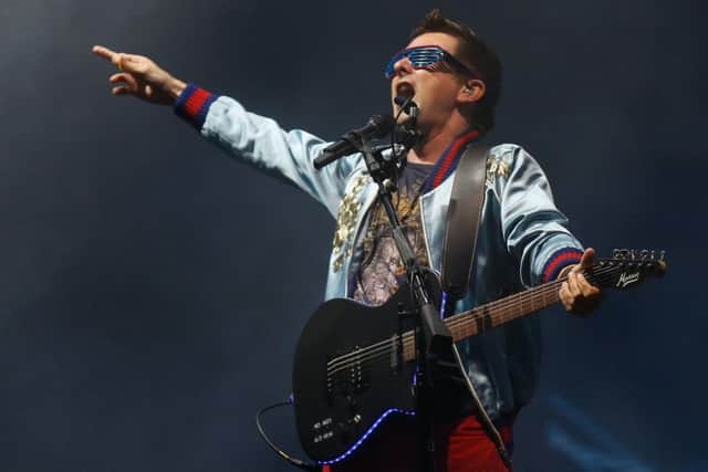 Muse frontman Matt Bellamy on stage at Bramham Park.