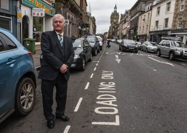 Councillor Davie Paterson in Hawick High Street.