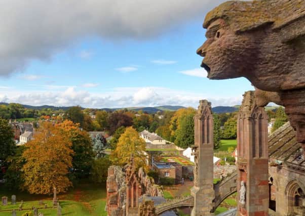 Walter Baxter scaled the heights to reach a rooftop viewing platform for this shot from Melrose Abbey