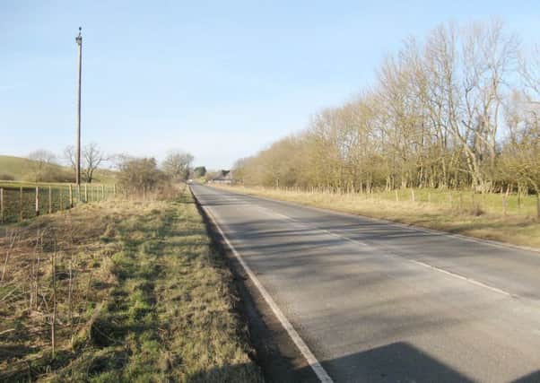 The A697 further south, near Powburn.