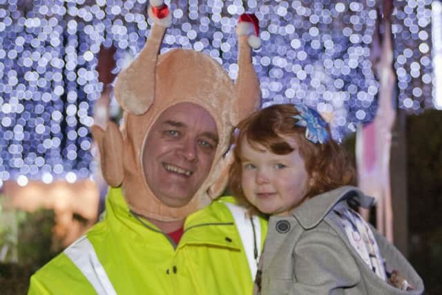 Robert Hutchinson and Sophie-Grace Murray at Innerleithen's switch on last year.