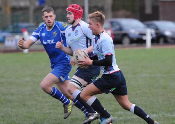 Frazer Anderson helps mount an attack for Selkirk in the defeat by Jed-Forest (picture by Grant Kinghorn)