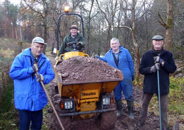 Earlston Paths Group volunters working on the Diamond Jubilee route, which runs from Earlston to Leaderfoot.